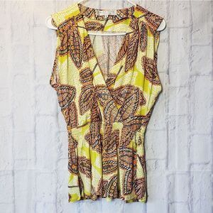TRINA TURK Wrap Look Sleeveless Top